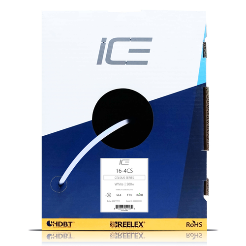 Cable para parlantes de Alto Desempeño ICE CABLE 16-4CS Blanco 152 metros (caja)