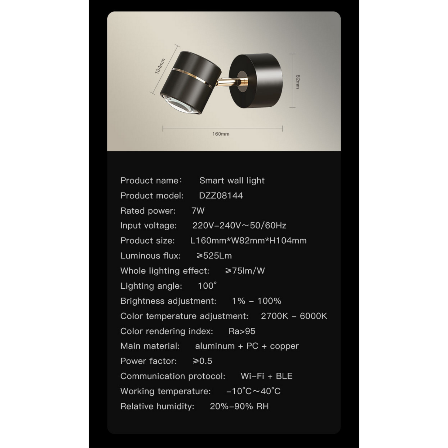 Luminaria inteligente de piso 7W Serie SOPRO ORVIBO Smart Wall Light (unidad)