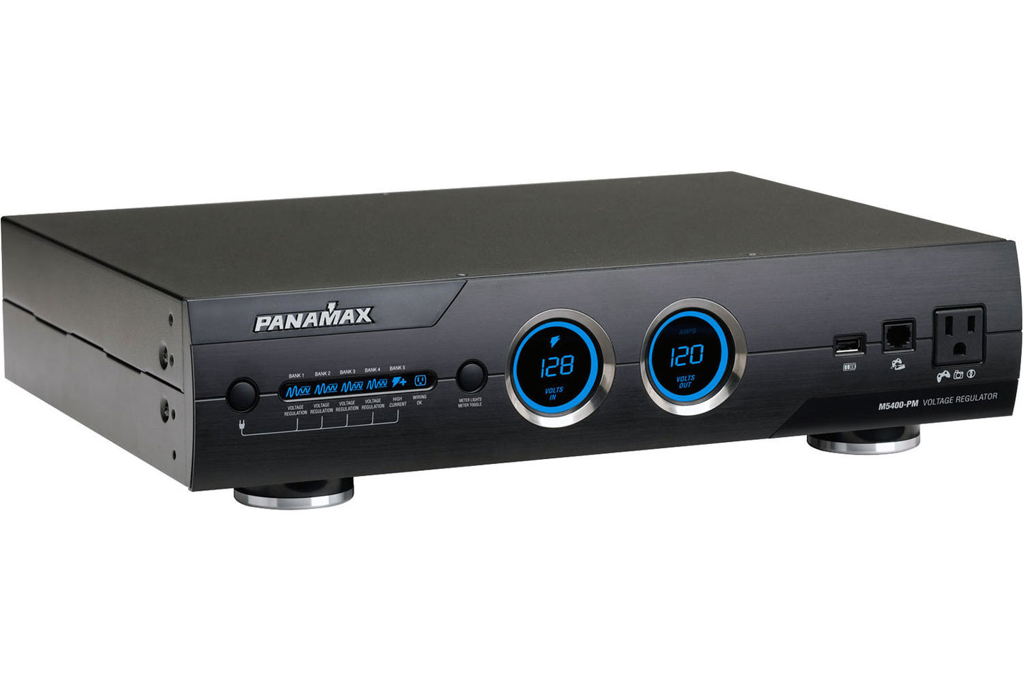Regulador de voltaje con tecnología de Monitoreo de Voltaje & Amperaje Automático PANAMAX M5400-PM (unidad)