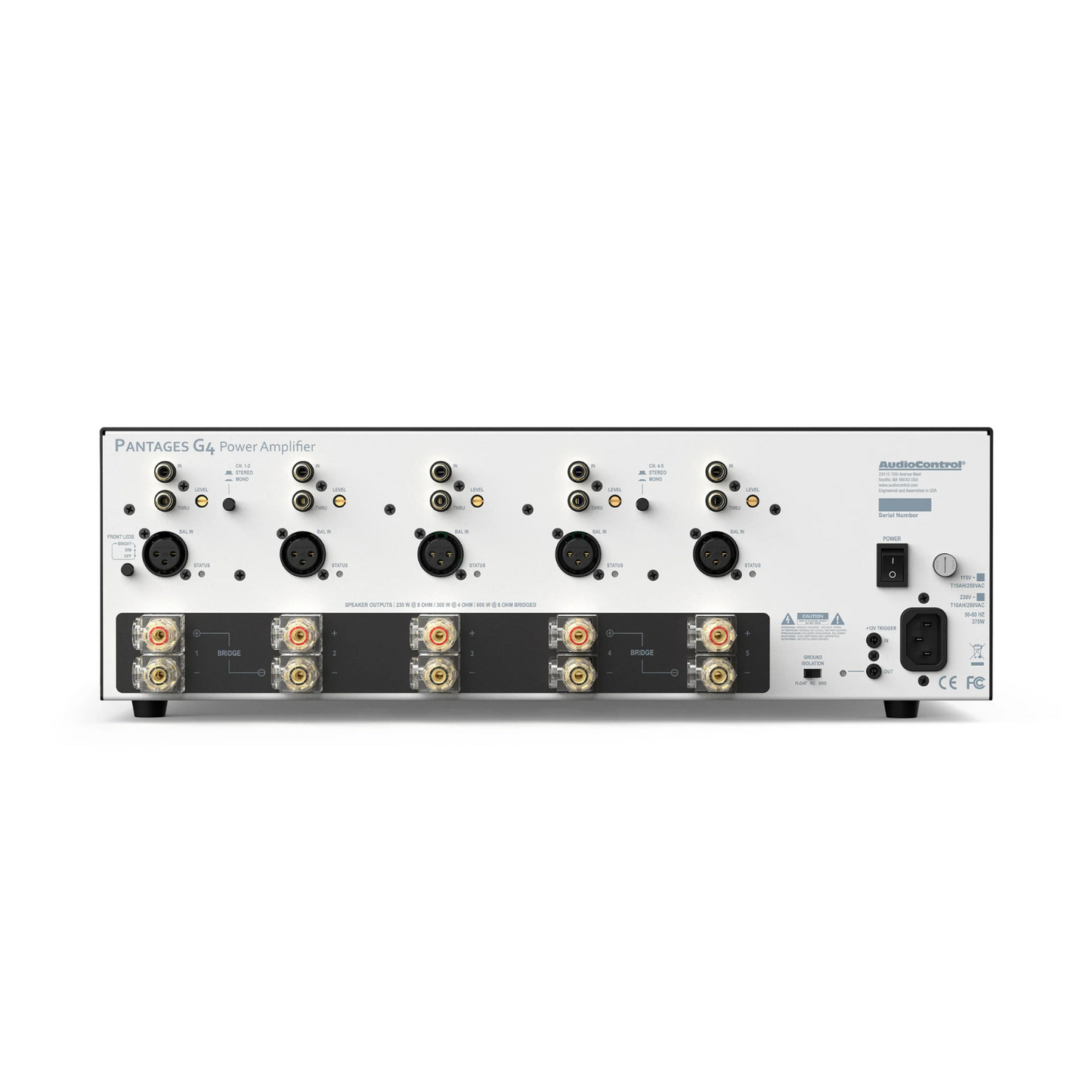 Amplificador 5 canales Clase H AUDIOCONTROL PANTAGES G4 (unidad)