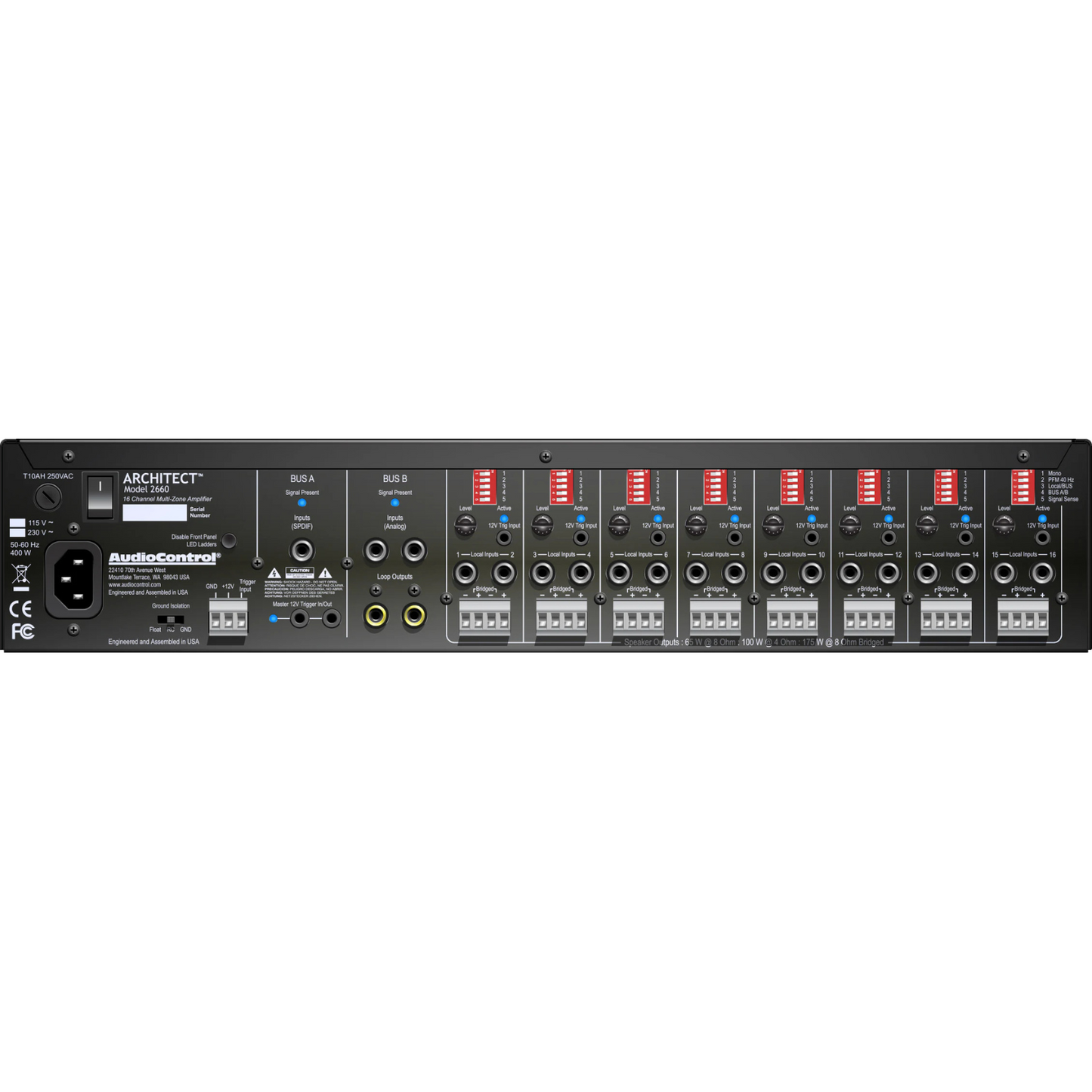Amplificador multi zona 16 canales 8 zonas AUDIOCONTROL ARCHITECT 2660 (unidad)