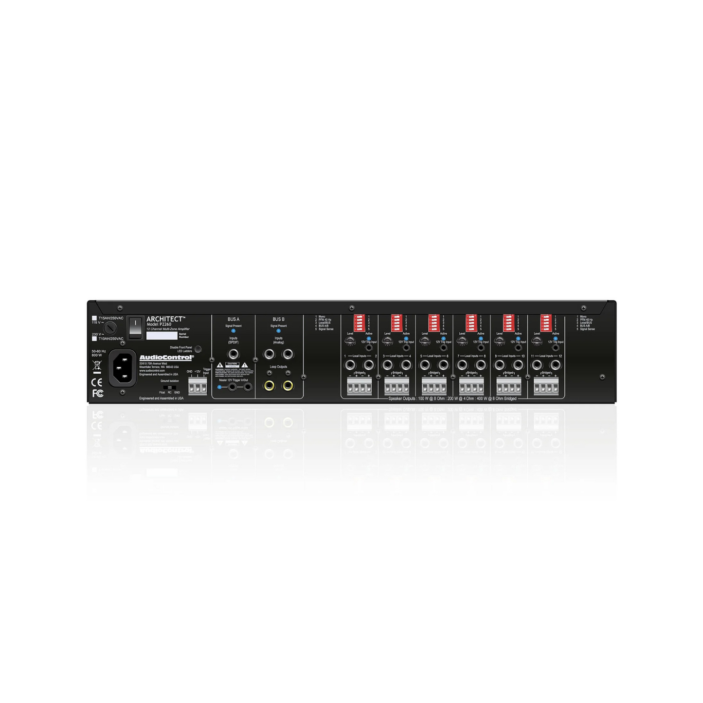 Amplificador multi zona de alta potencia 12 canales 6 zonas AUDIOCONTROL ARCHITECT P2260 (unidad)