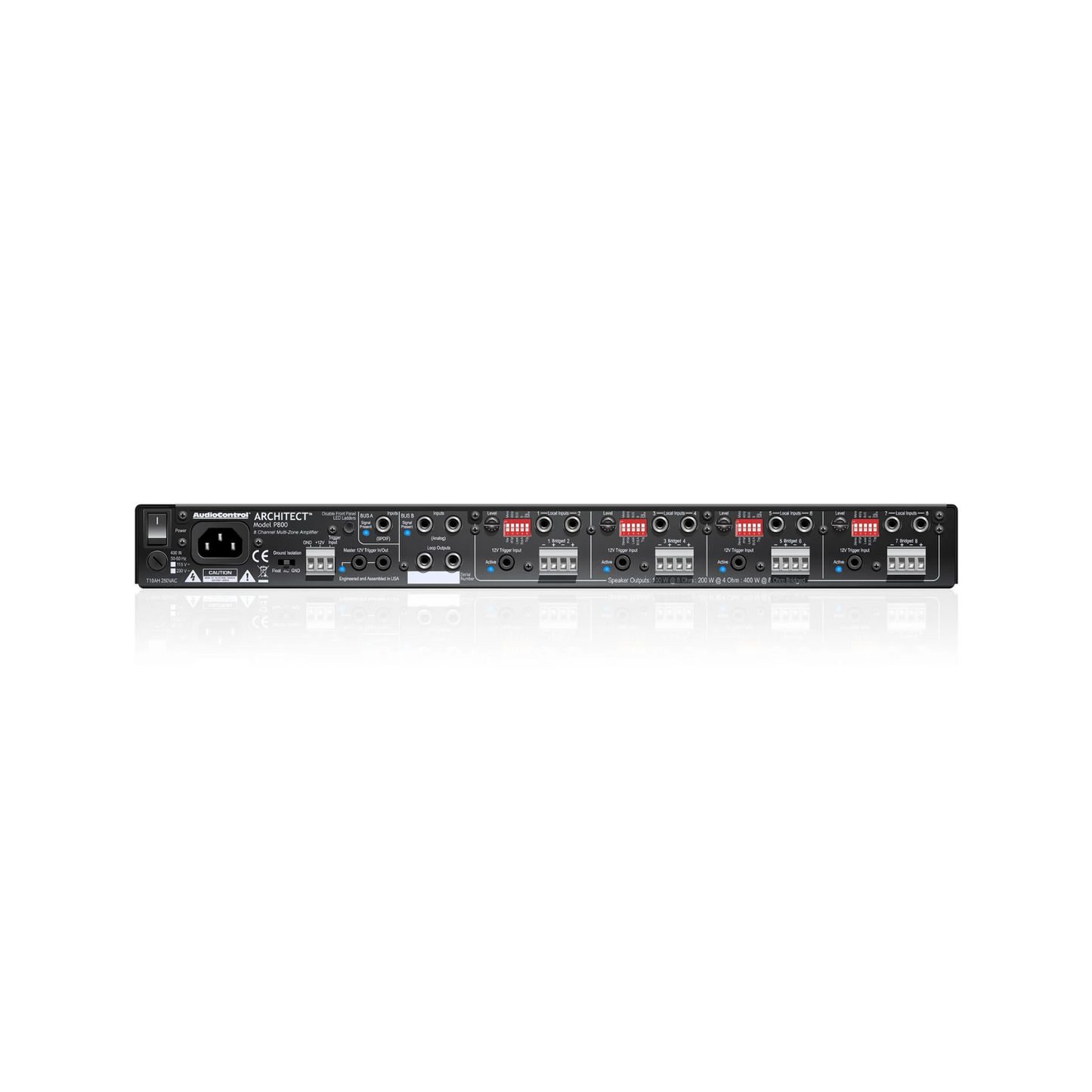 Amplificador multi zona de alta potencia 8 canales 4 zonas AUDIOCONTROL ARCHITECT P800 (unidad)