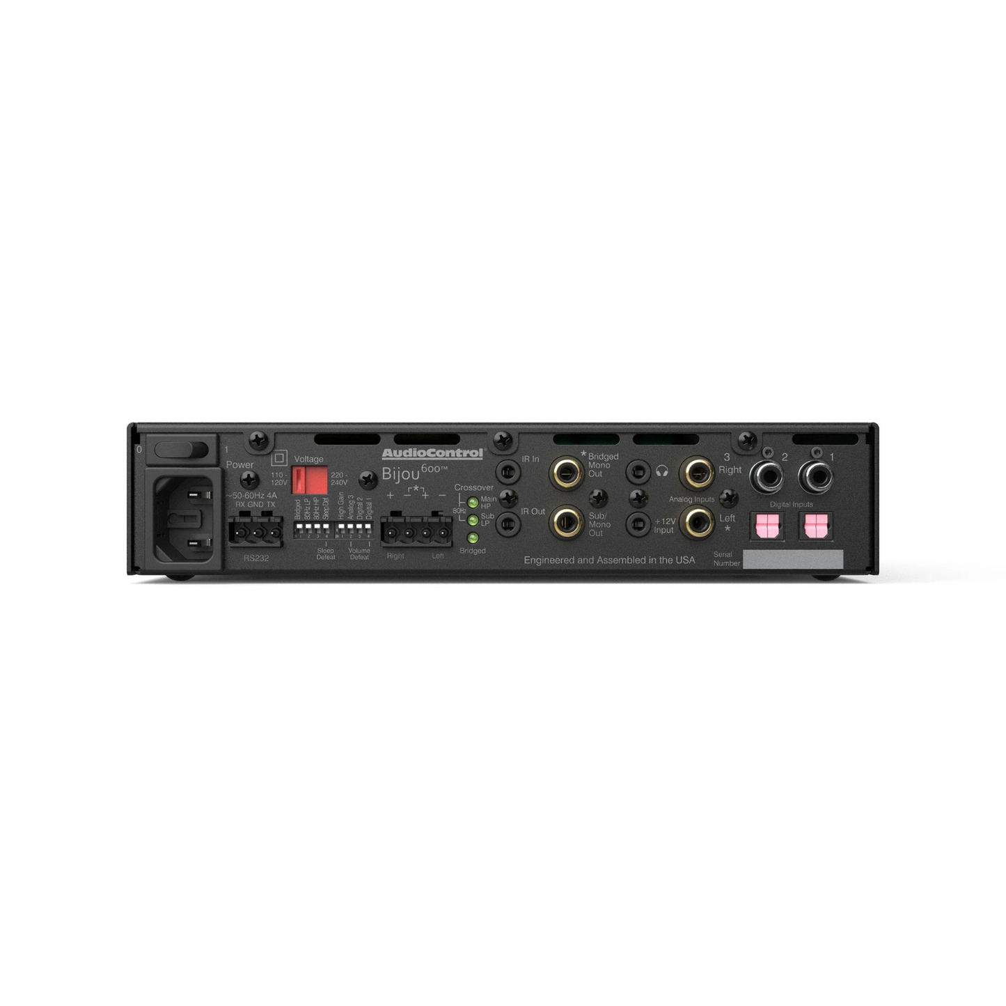 Amplificador compacto 2.1 canales & DAC Wolfson de calidad audiófila (Digital to Analog Converter) AUDIOCONTROL BIJOU 600 (unidad)