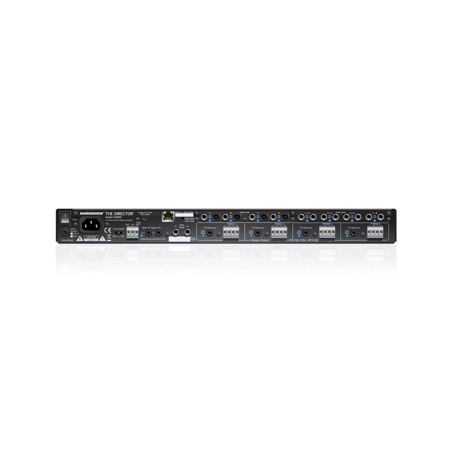 Amplificador multi zona de alta potencia, DSP & matriz de audio 8 canales 4 zonas AUDIOCONTROL DIRECTOR M4800 (unidad)