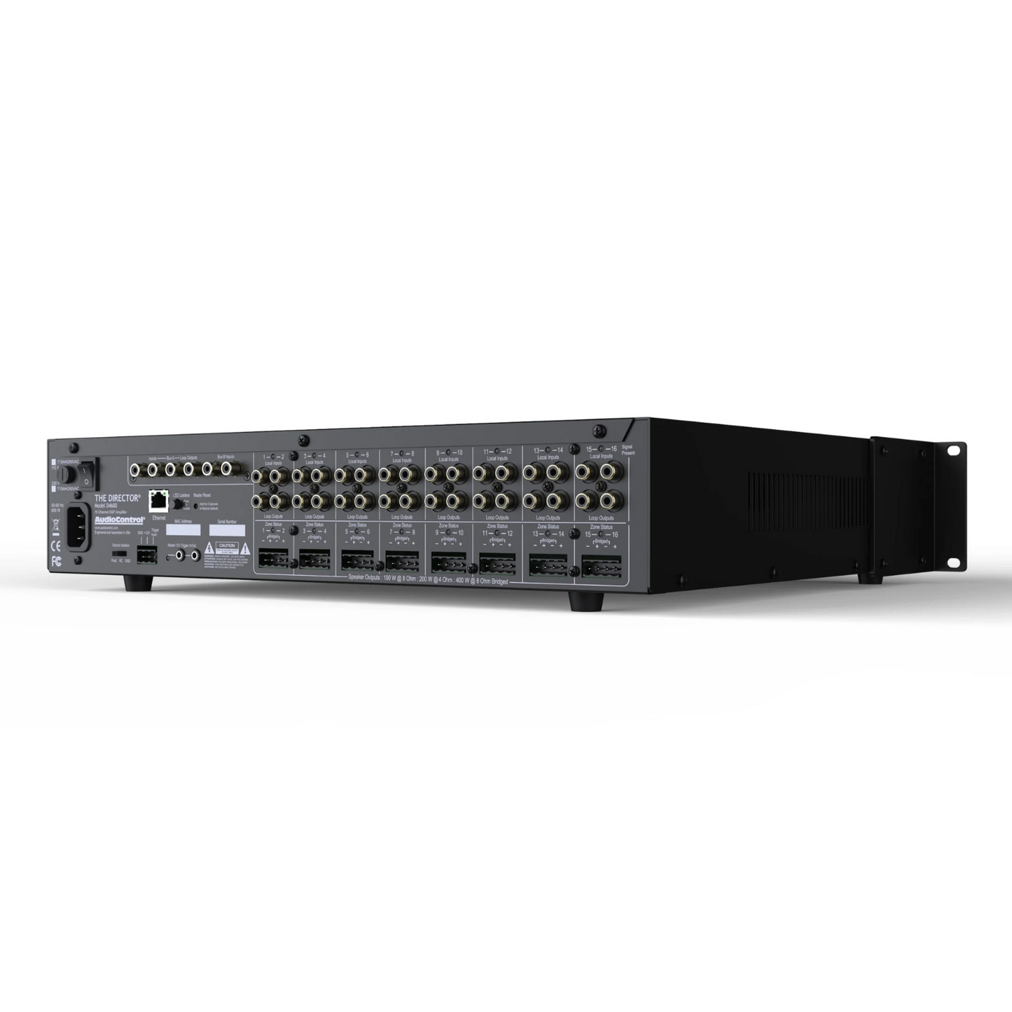 Amplificador multi zona de alta potencia, red, DSP & matriz de audio 16 canales 8 zonas AUDIOCONTROL DIRECTOR D4600 (unidad)