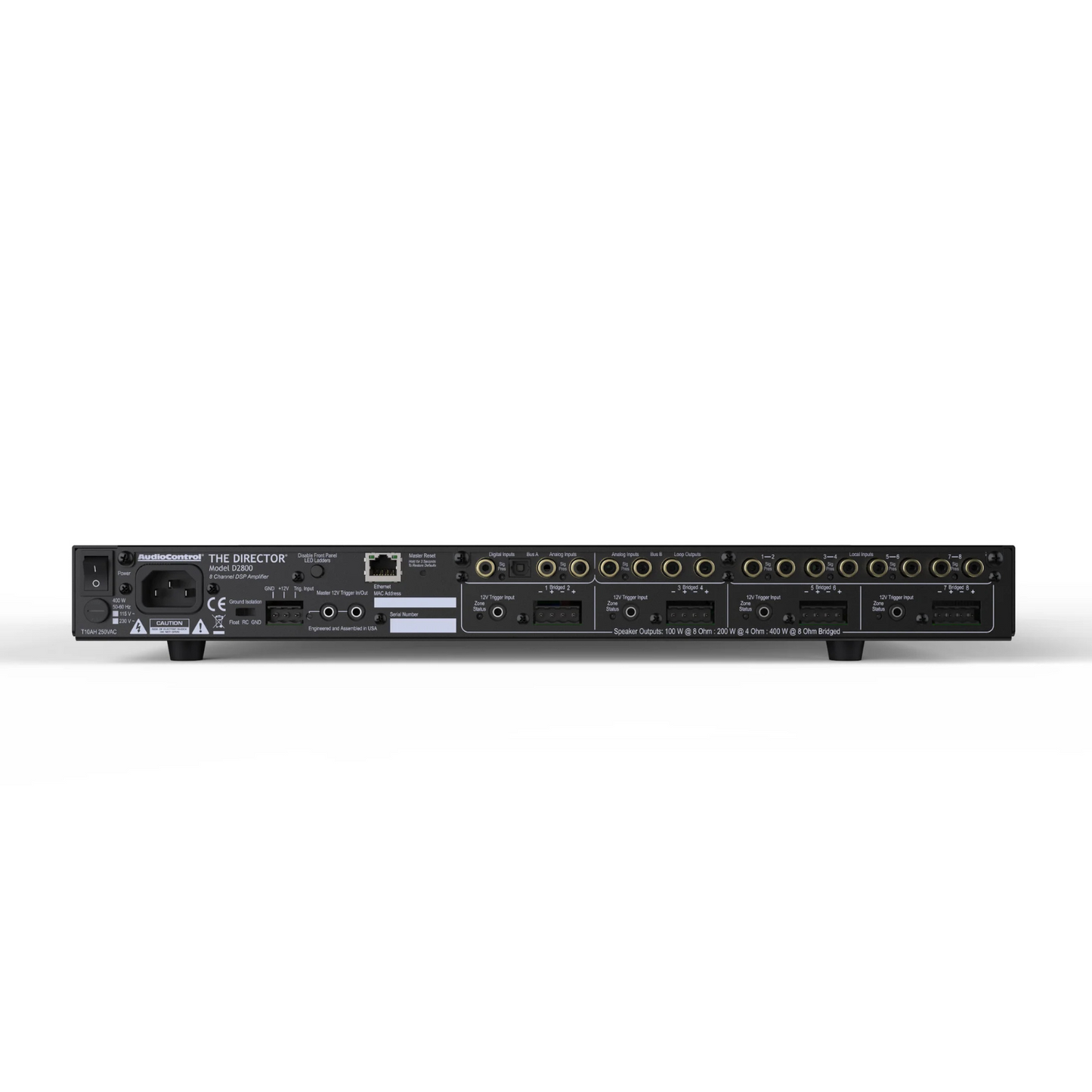 Amplificador multi zona de alta potencia, red, DSP & matriz de audio 8 canales 4 zonas AUDIOCONTROL DIRECTOR D2800 (unidad)