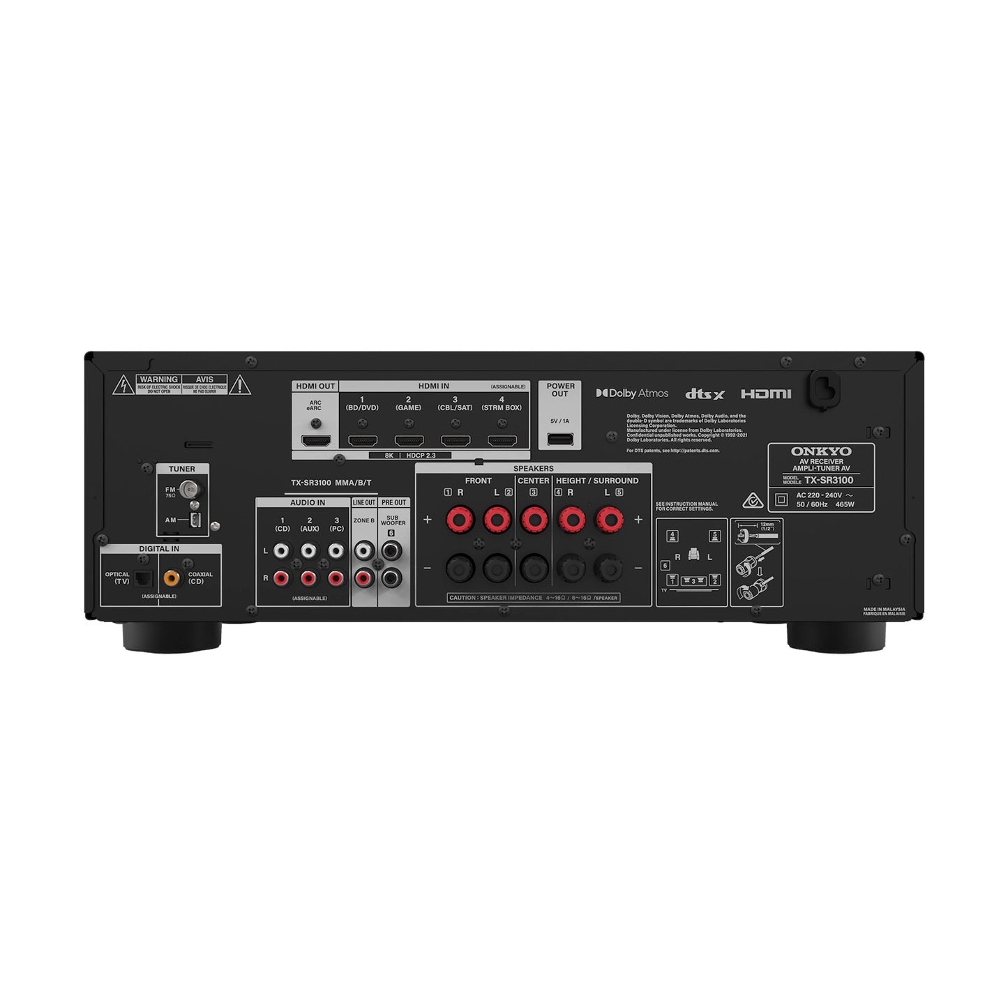 Amplificador & receptor AV 5.2 canales ONKYO TX-SR3100 (unidad)
