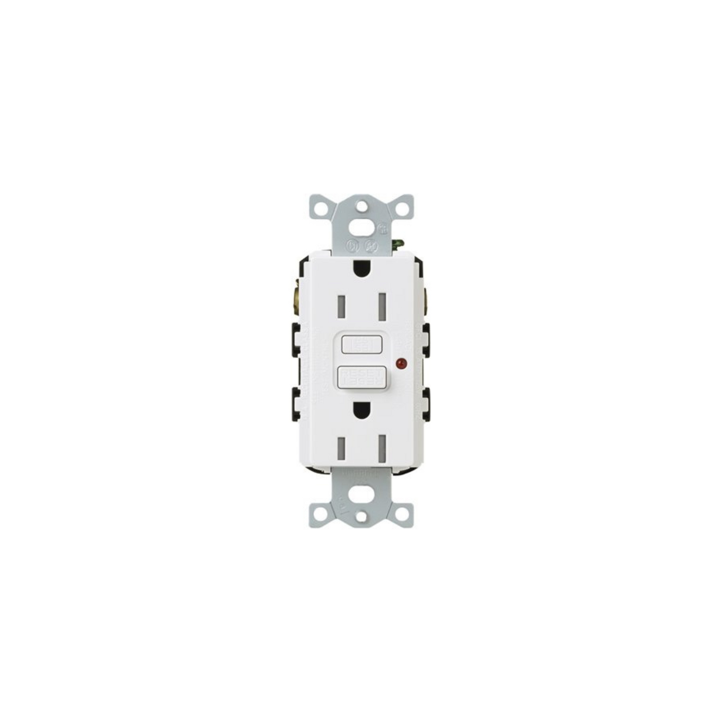 Tomacorriente doble 15A GFCI (Ground Fault Circuit Interrupter) con autoprueba LUTRON Blanca CAR-15-GFST-WH (unidad)