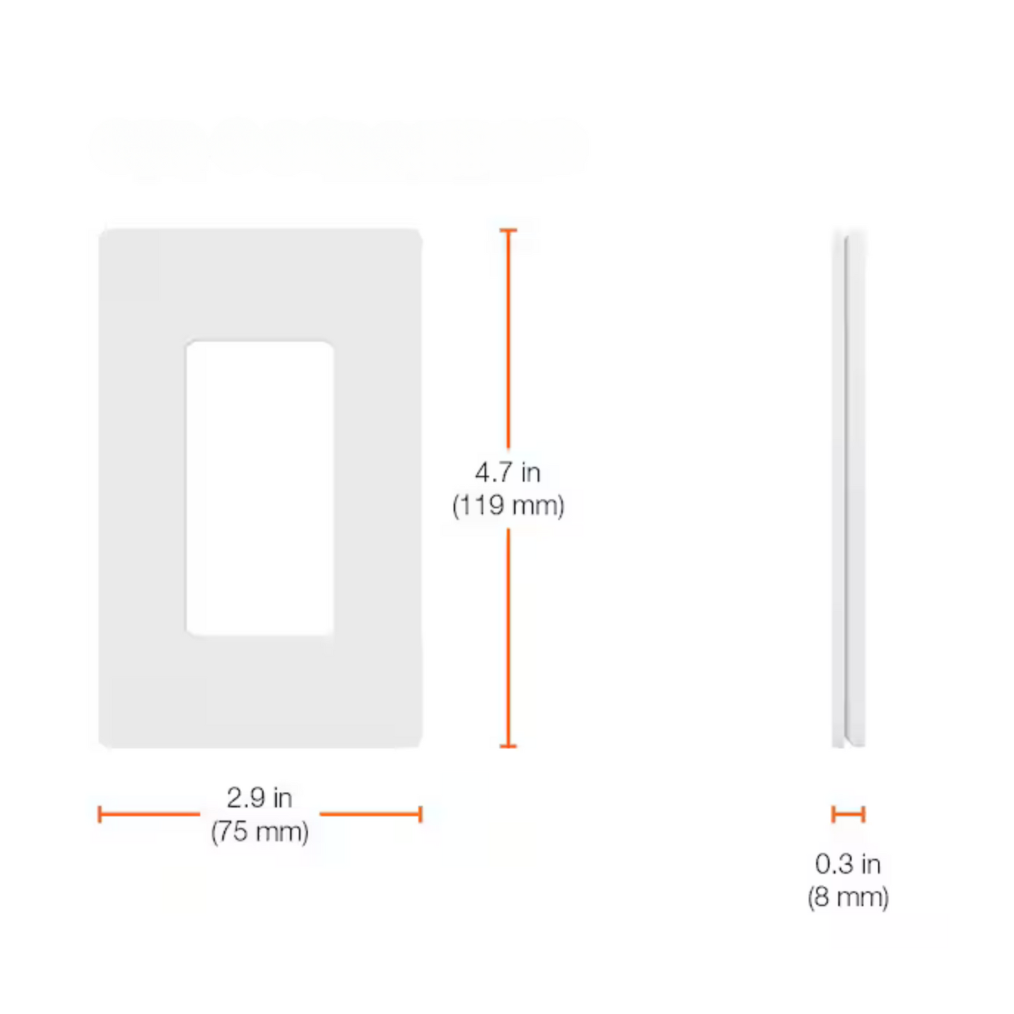 Placa frontal sencilla LUTRON CLARO Blanca CW-1-WH (unidad)