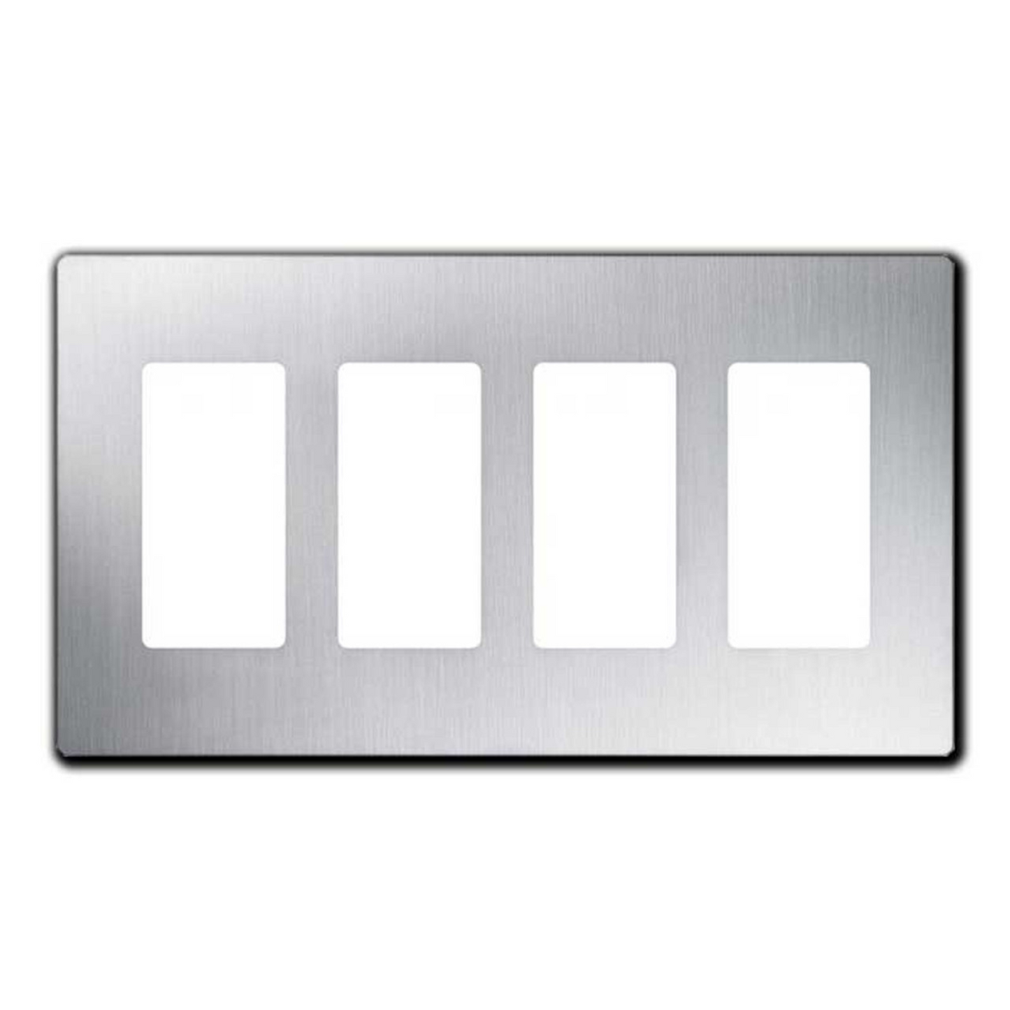 Placa frontal cuádruple LUTRON CLARO Stainless Steel CW-4-SS (unidad)