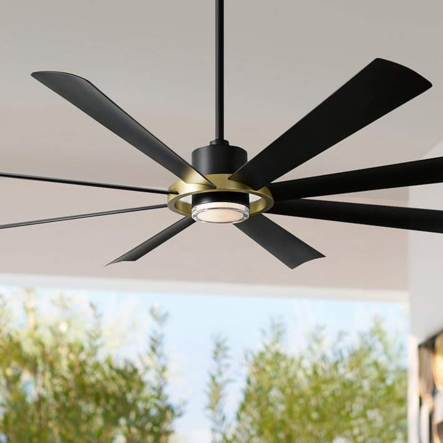 Ventilador de techo inteligente para interior o exterior MODERN FORMS AURA CEILING FAN 72IN BRUSHED NICKEL/MATTE BLACK FR-W2303-72L-BN/MB (unidad)
