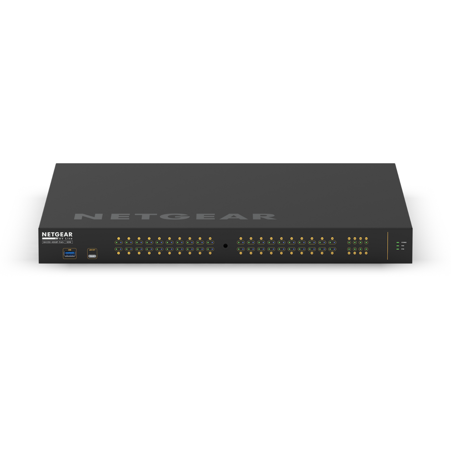 Switch de red 48 Puertos 40 + 8 AVB NETGEAR S-LINE 40+8 PORT AVB SWITCH WITH POE 480W SS42P-40XP8F (unidad)