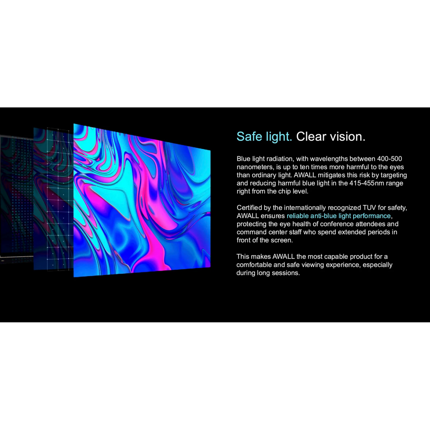 Pantalla 135" CoB MicroLED modular de alto brillo 1.56 Pixel Pitch, 16:9 & resolución 2K (1.980x1.080) AWOL AWALL-135" AW135CI15 (unidad)