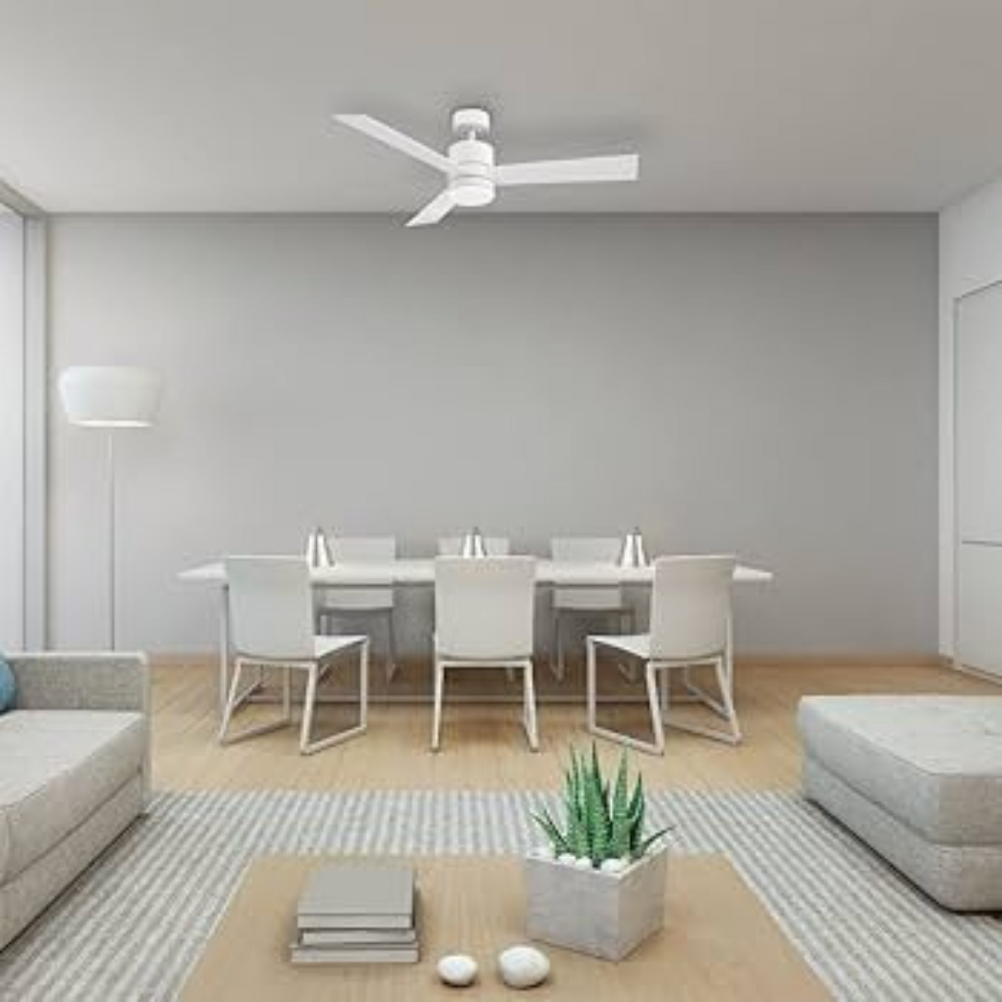 Ventilador de techo inteligente para interior o exterior MODERN FORMS AXIS CEILING FAN FLUSH MOUNT 44IN MATTE WHITE FH-W1803-44L-MW (unidad)