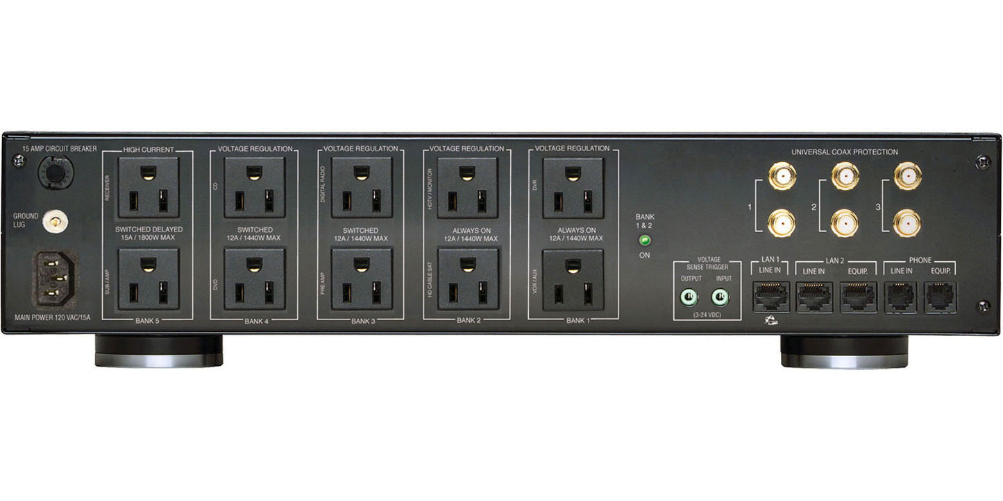 Regulador de voltaje con tecnología de Monitoreo de Voltaje & Amperaje Automático PANAMAX M5400-PM (unidad)