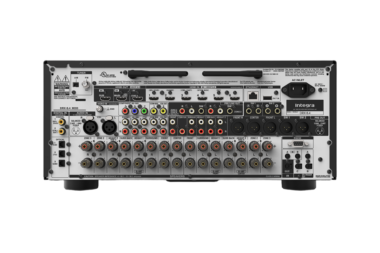 Amplificador & receptor AV 9.2 canales 3 zonas & WiFi INTEGRA DRX-8.4 (unidad)