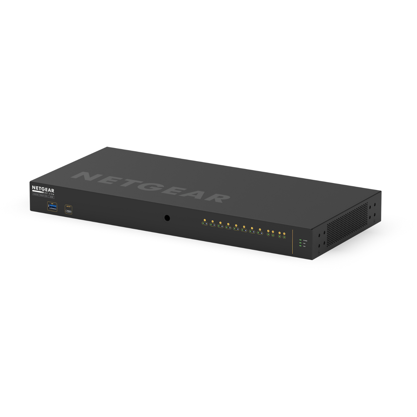 Switch de red 12 Puertos 8 + 2 + 2 AVB NETGEAR S-LINE 8+2+2 PORT AVB SWITCH WITH POE 125W SS42P-8XP2X2F (unidad)