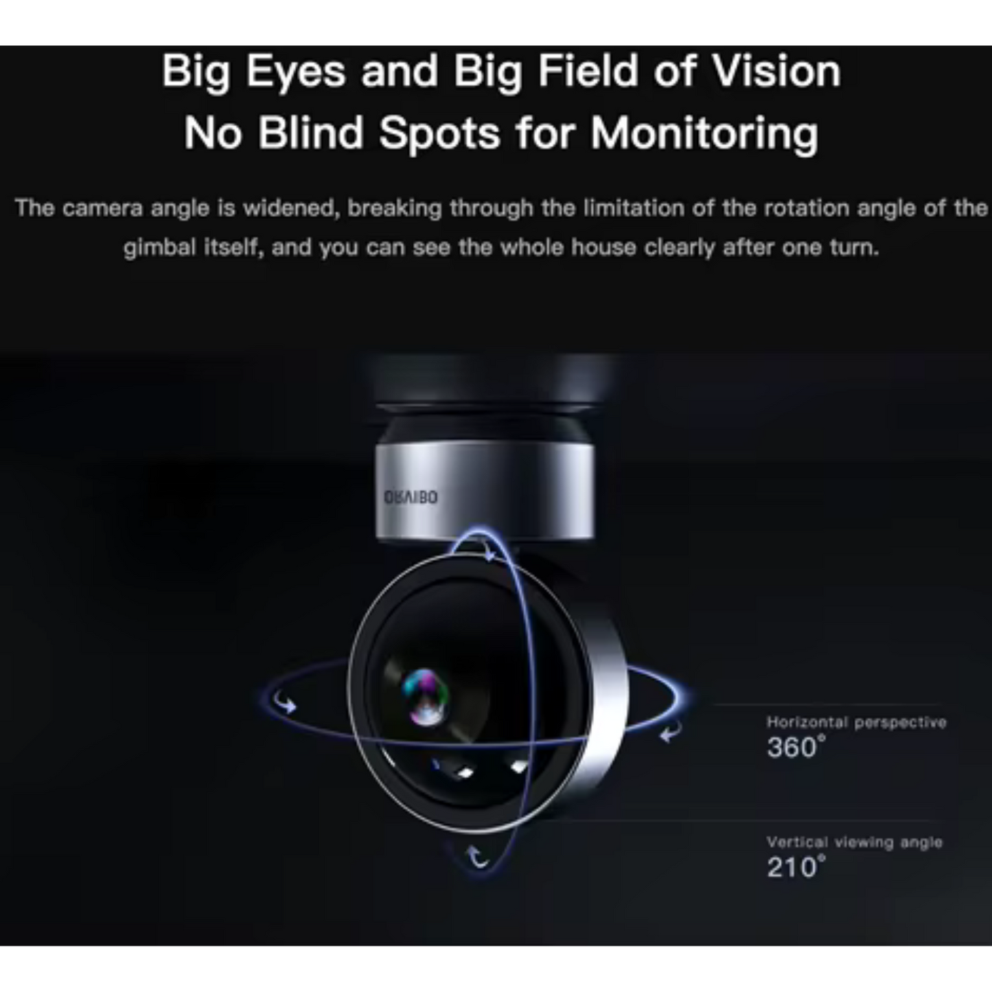 Cámara de seguridad inteligente inalámbrica con I. A. 2K, Wi Fi, Audio de 2 vías ORVIBO Giant Eye Smart Camera SC41PT (unidad)