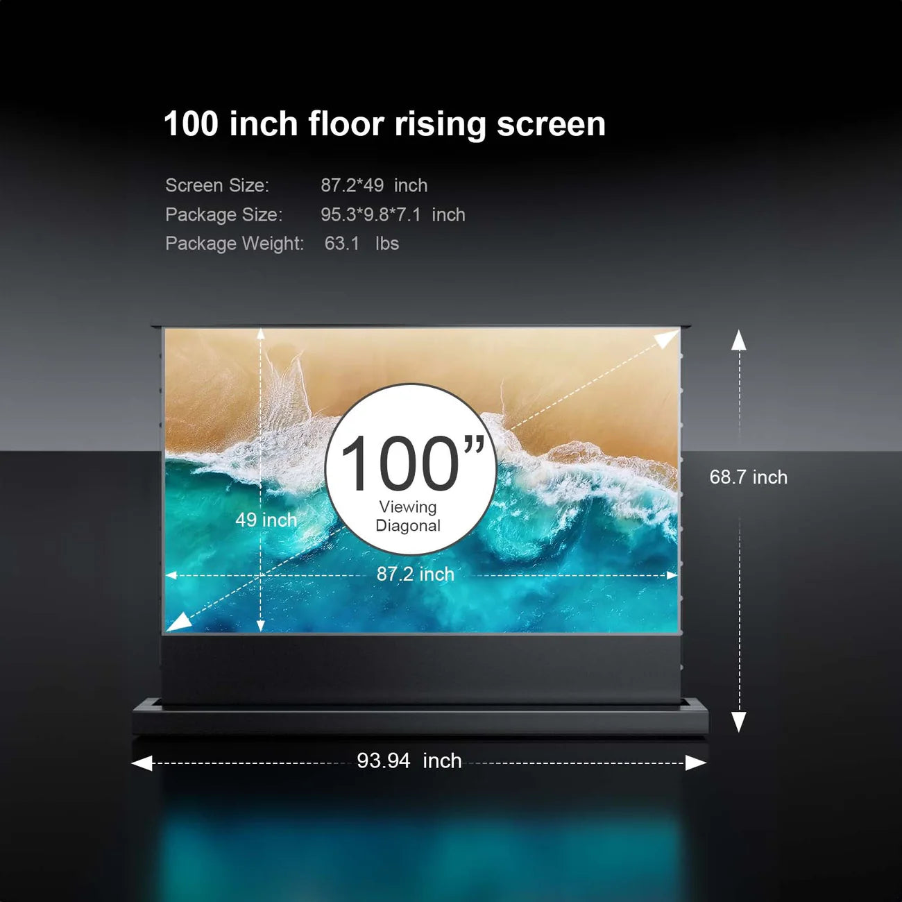 Pantalla Motorizada de piso AWOL Floor Rising Screen 100" (unidad)