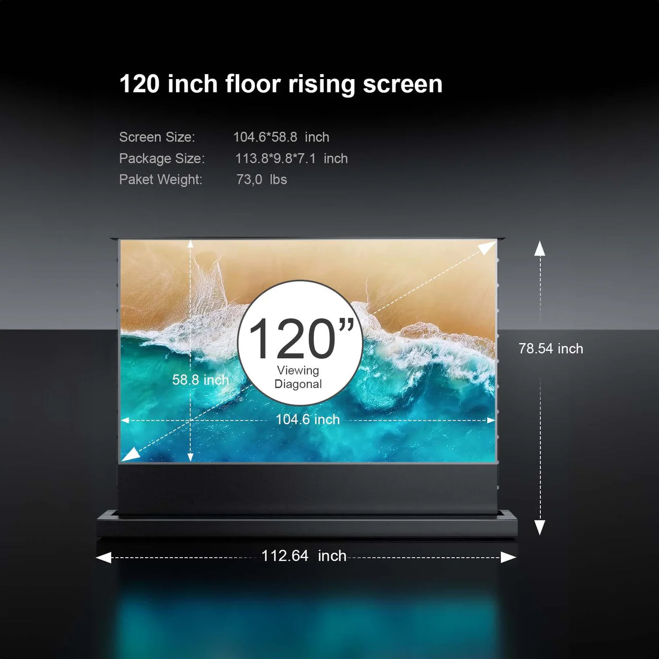 Pantalla Motorizada de piso AWOL Floor Rising Screen 100" (unidad)
