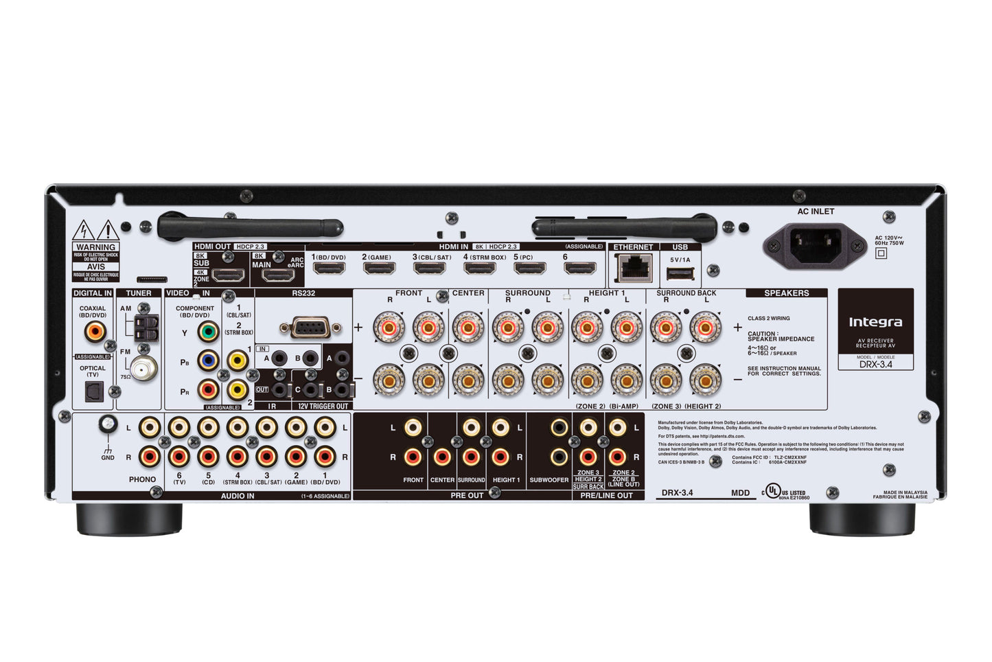 Amplificador & receptor AV 9.2 canales 3 zonas & WiFi INTEGRA DRX-3.4 (unidad)
