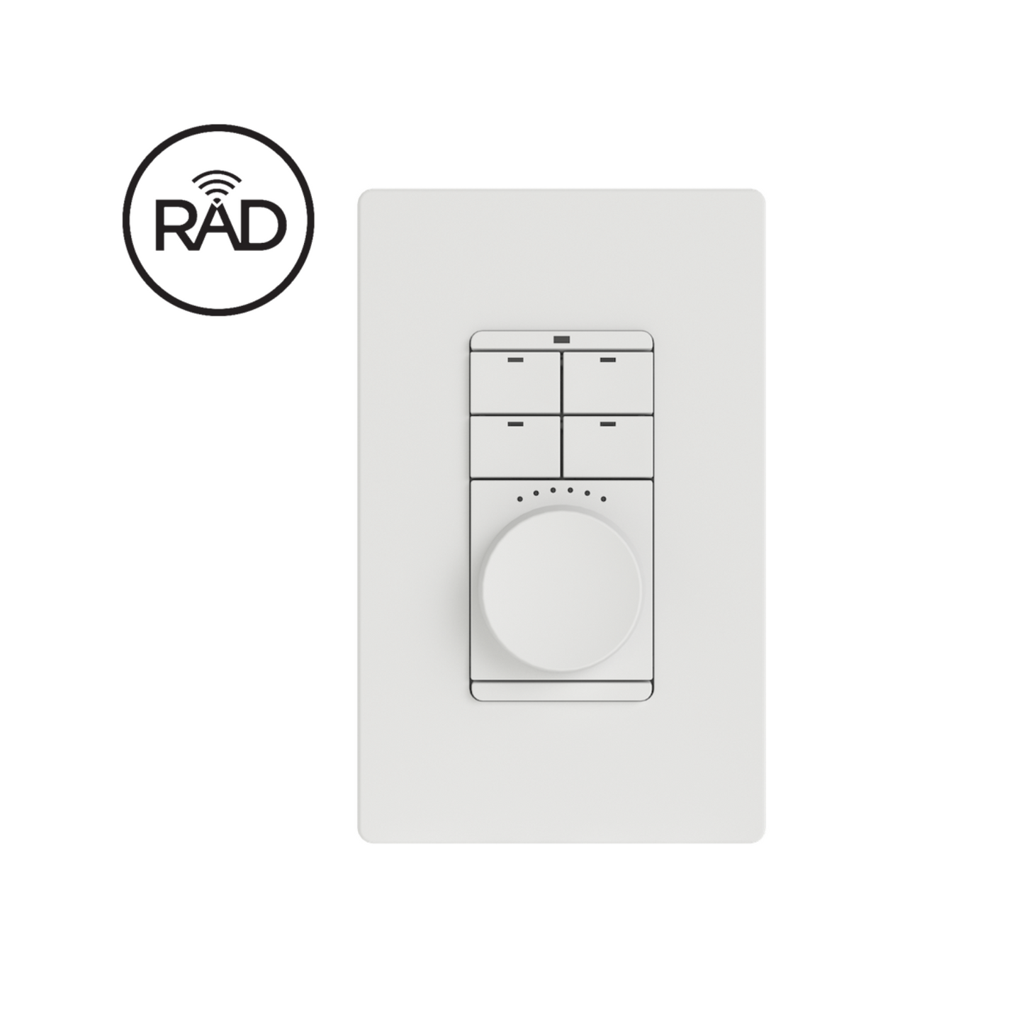 Botonera con dial dimmer SAVANT METROPOLITAN WIRELESS DIAL KEYPAD BI-PHASE DIMMER V2 SNOW WHITE WIK-SWB105V2-00 (unidad)