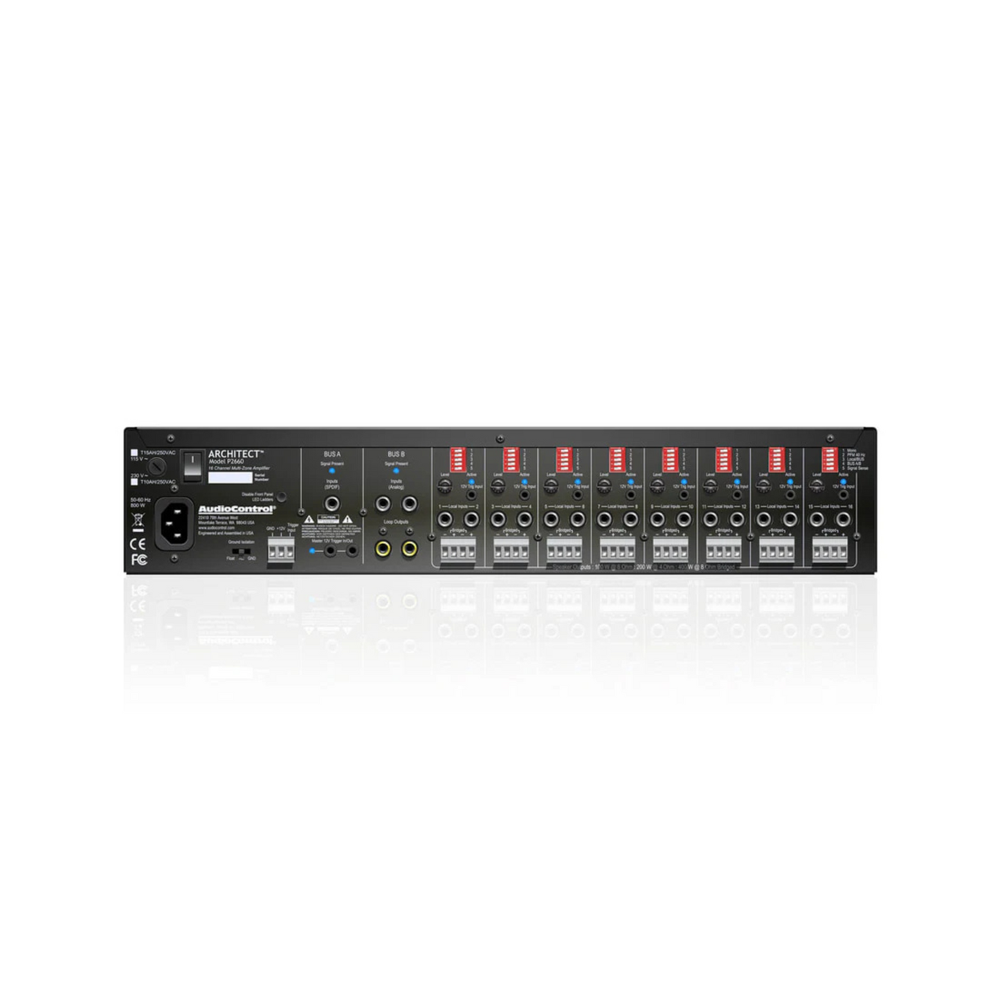 Amplificador multi zona de alta potencia 16 canales 8 zonas AUDIOCONTROL ARCHITECT P2660 (unidad)