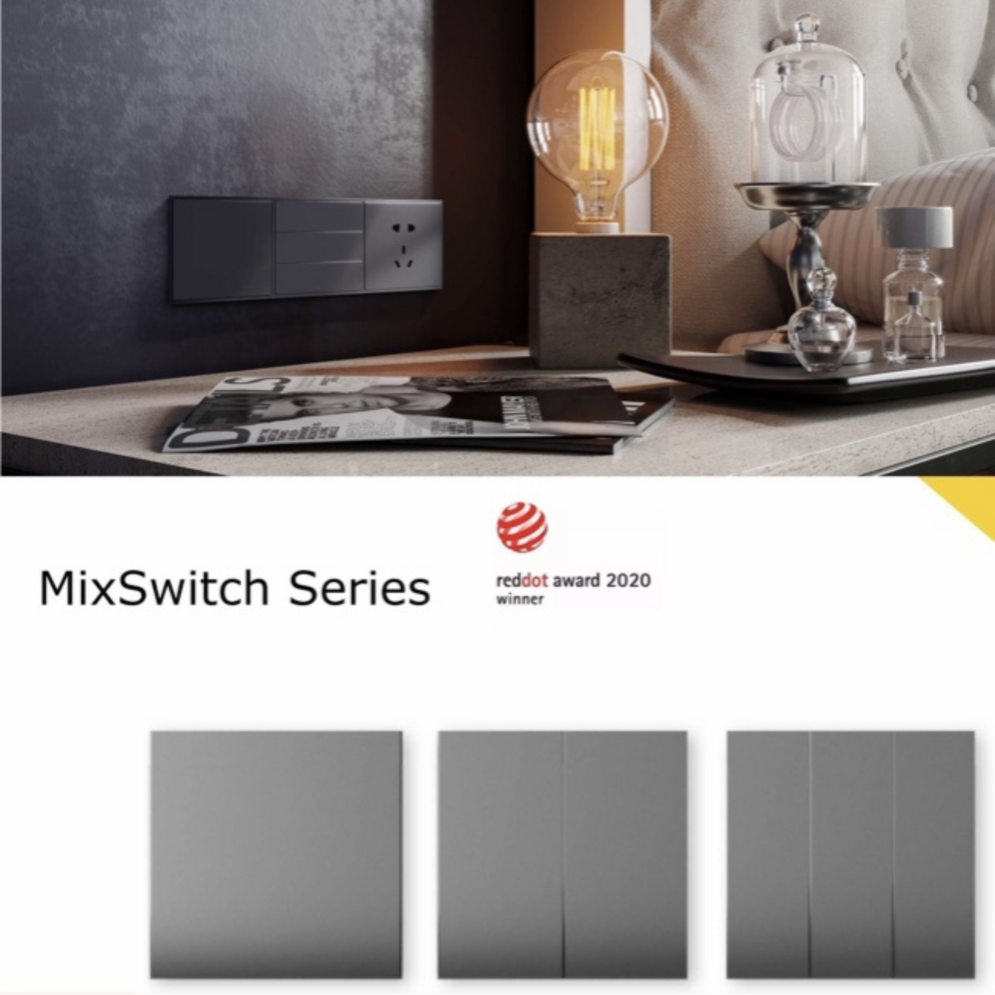 Switch inteligente cuádruple + botonera doble ORVIBO MixSwitch Blanco T40W4ZW (unidad)