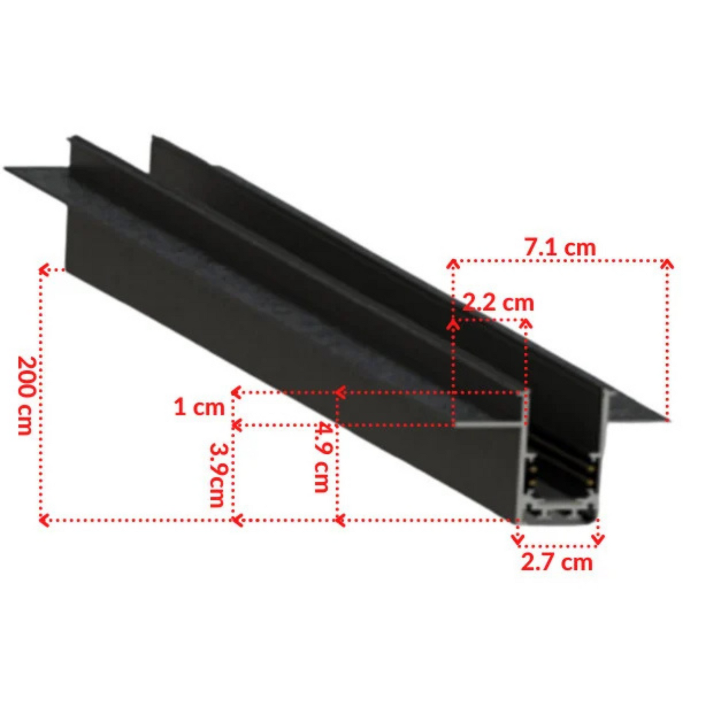 Riel magnético de empotrar S Series 48V ORVIBO DG10DB x 2 metros (unidad)