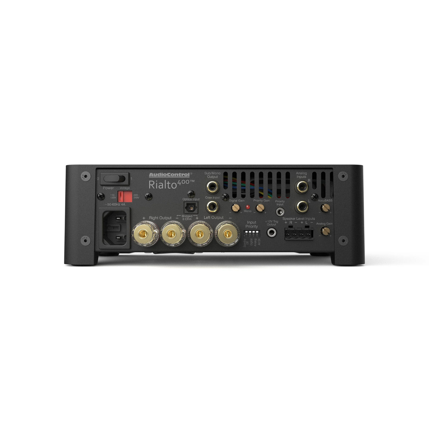 Amplificador compacto 2.1 canales & DAC (Digital to Analog Converter) AUDIOCONTROL RIALTO 400 Negro (unidad)