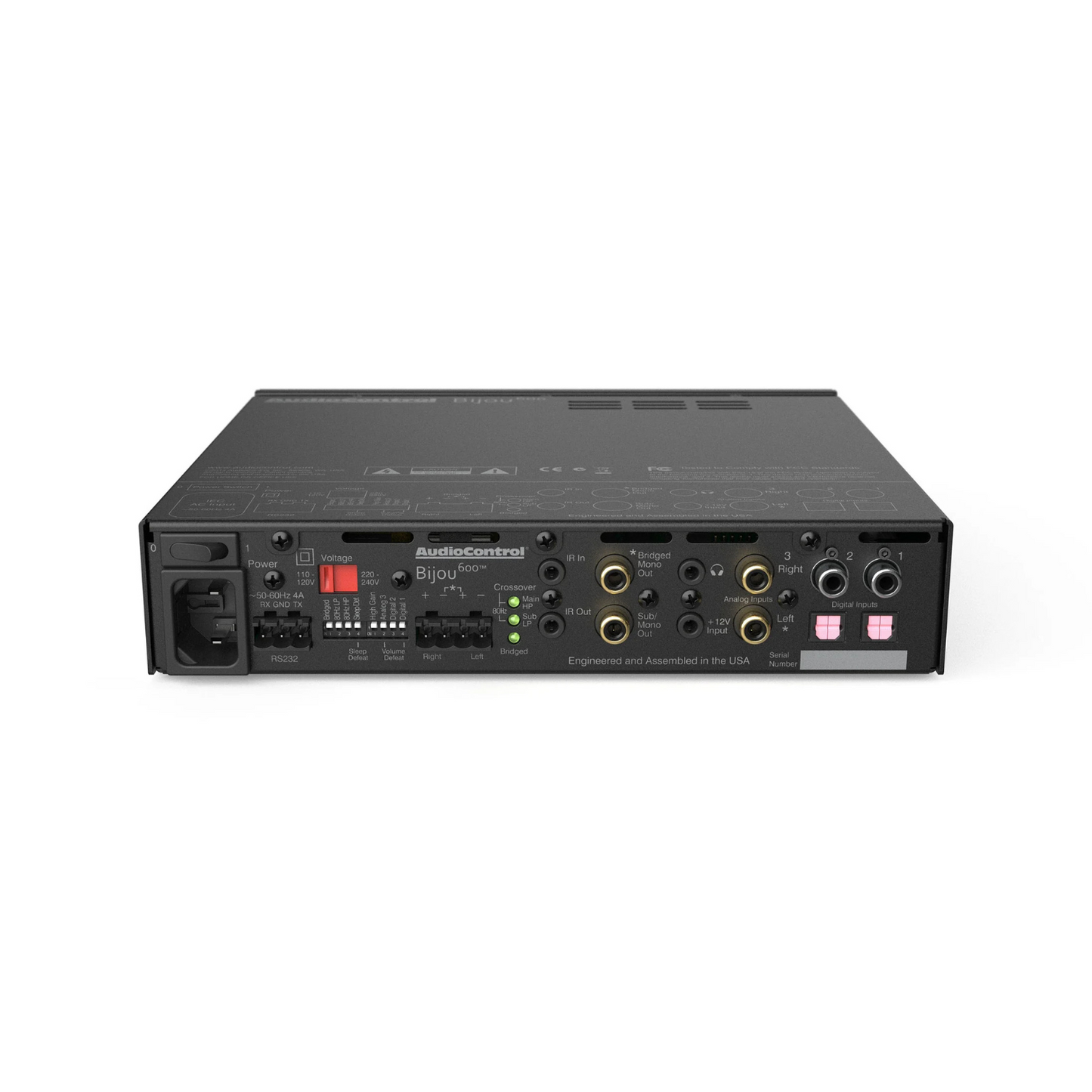 Amplificador compacto 2.1 canales & DAC Wolfson de calidad audiófila (Digital to Analog Converter) AUDIOCONTROL BIJOU 600 (unidad)