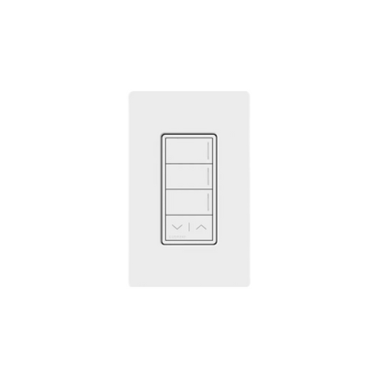 Botonera triple con aumento & disminución híbrida LUTRON SUNNATA RF Blanca RRST-HN3RL-WH (unidad)