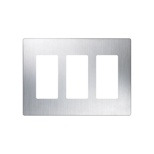 Placa frontal triple LUTRON CLARO Stainless Steel CW-3-SS (unidad)