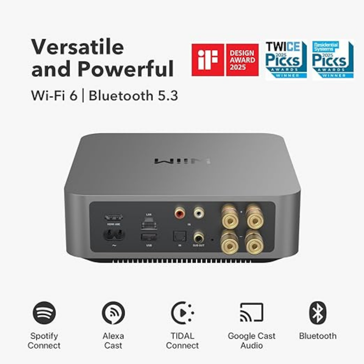 Transmisor de música & amplificador 2 canales WiiM AMP PRO GREY (unidad)