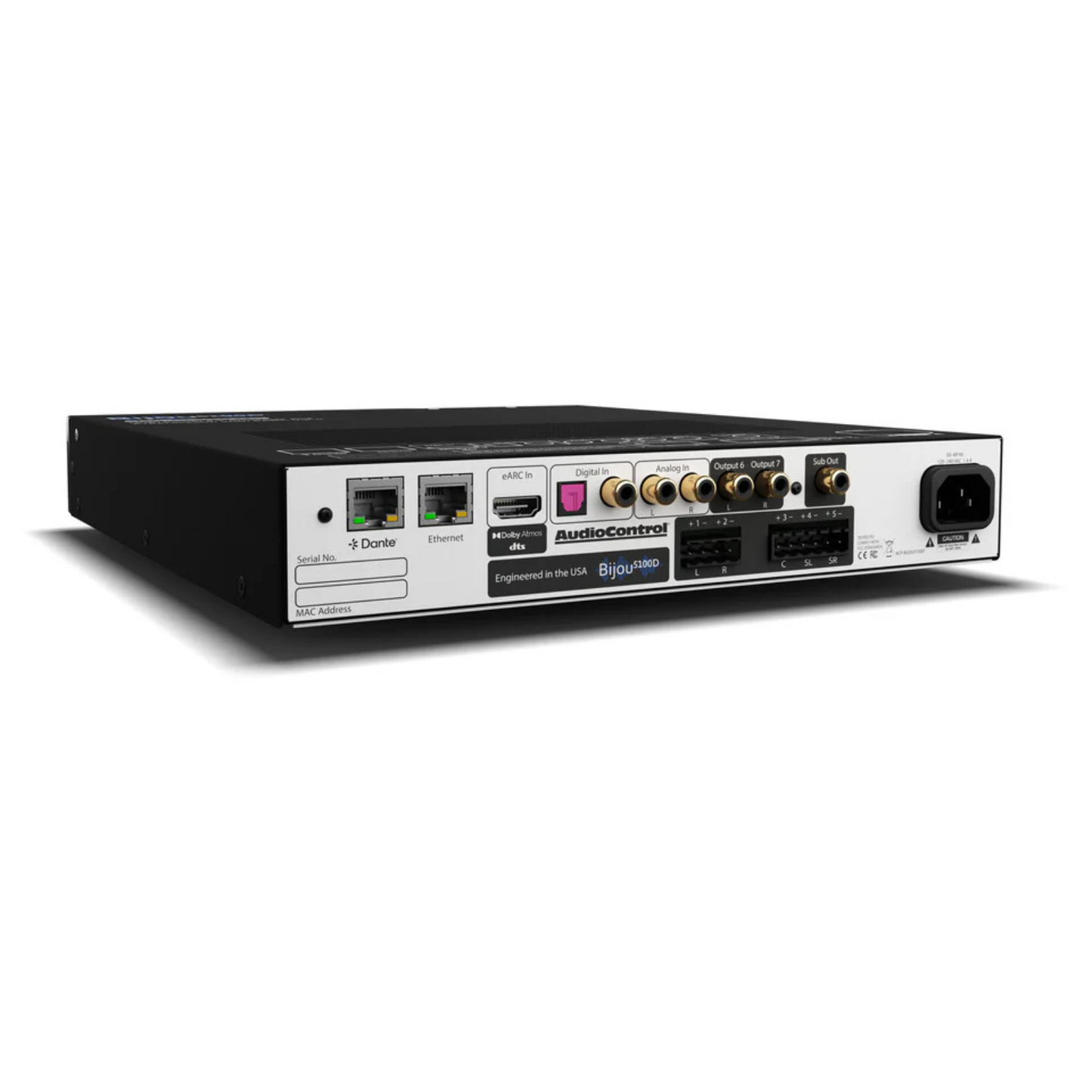 Amplificador 5.1 canales de alto rendimiento con DANTE AUDIOCONTROL BIJOU 5100D (unidad)