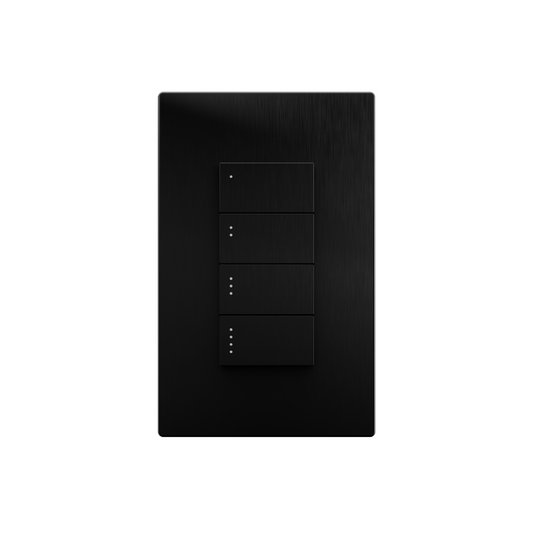 Botonera cuádruple bajo voltaje SAVANT ASCEND BRUSHED BLACK WFB-BBLV04-00 (unidad)