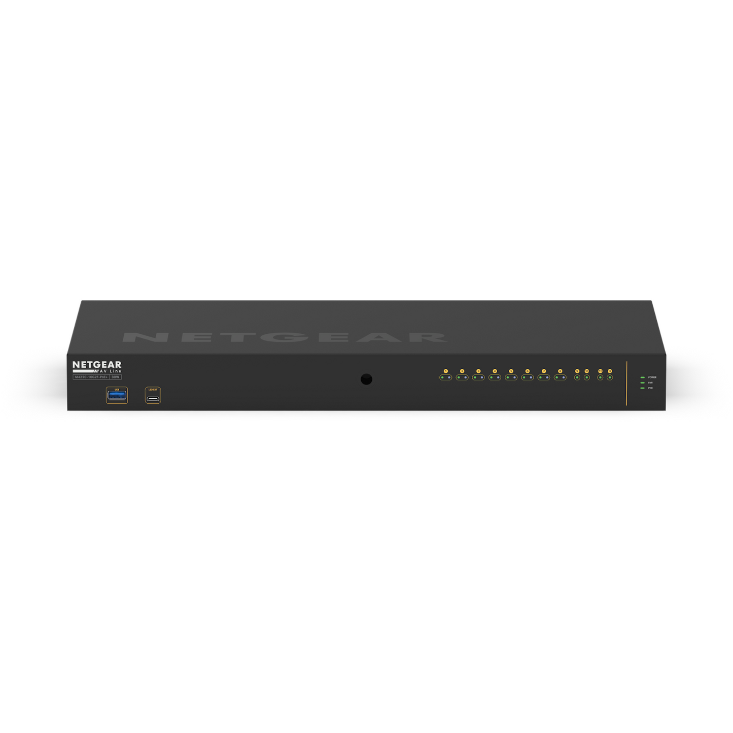 Switch de red 12 Puertos 8 + 2 + 2 AVB NETGEAR S-LINE 8+2+2 PORT AVB SWITCH WITH POE 125W SS42P-8XP2X2F (unidad)