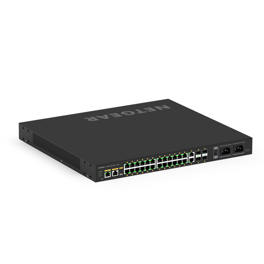 Switch de red 30 Puertos 24 + 2 + 4 AVB NETGEAR S-LINE 24+2+4 PORT AVB SWITCH WITH POE 1440W SS42PP-24X2XP4F (unidad)