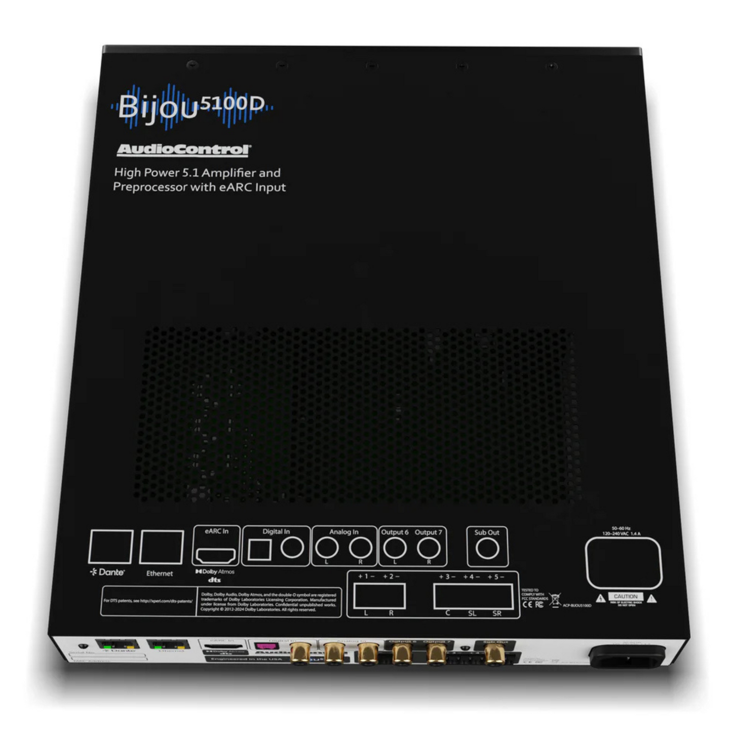 Amplificador 5.1 canales de alto rendimiento con DANTE AUDIOCONTROL BIJOU 5100D (unidad)