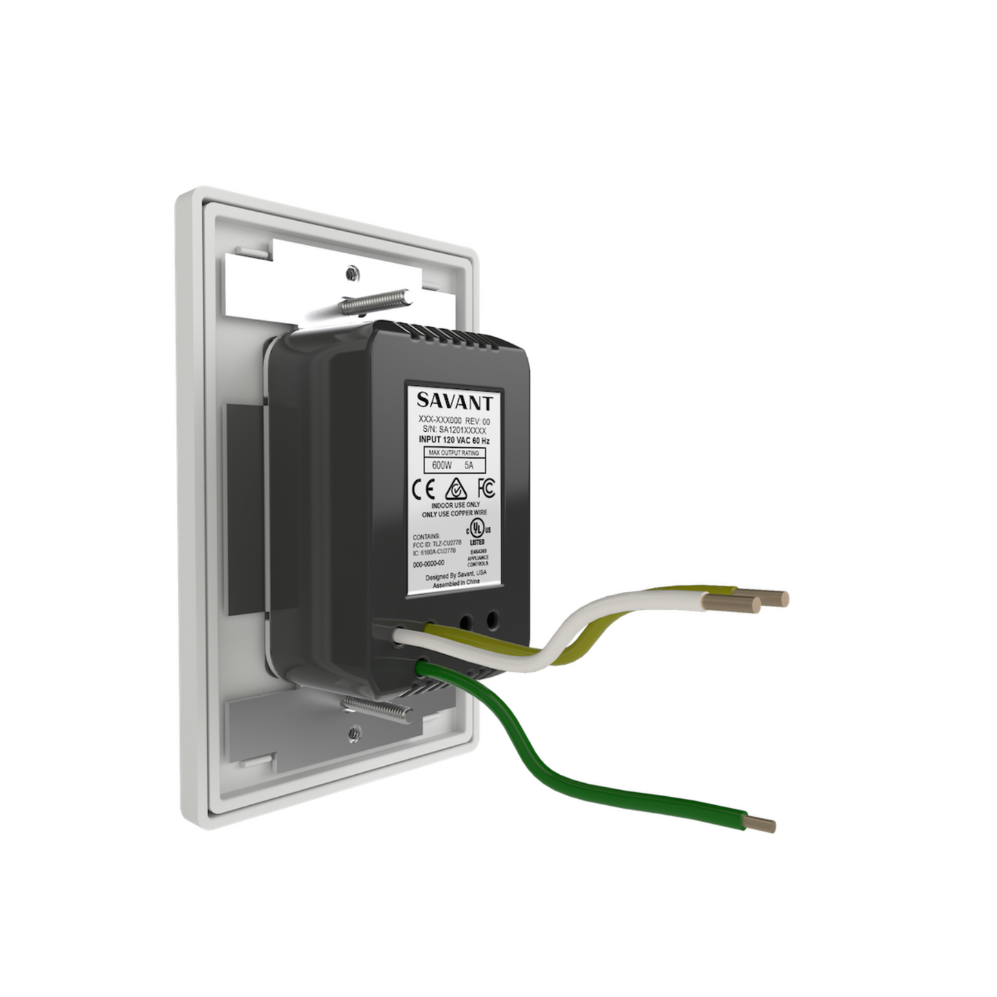 Dimmer o switch remoto (conmutado) SAVANT METROPOLITAN AUXILIARY CONTROL SNOW WHITE WI3-SW0002-00 (unidad)