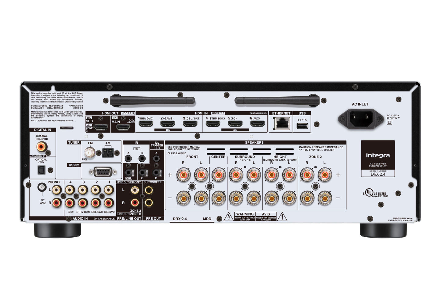 Amplificador & receptor AV 7.2 canales 2 zonas & WiFi INTEGRA DRX-2.4 (unidad)