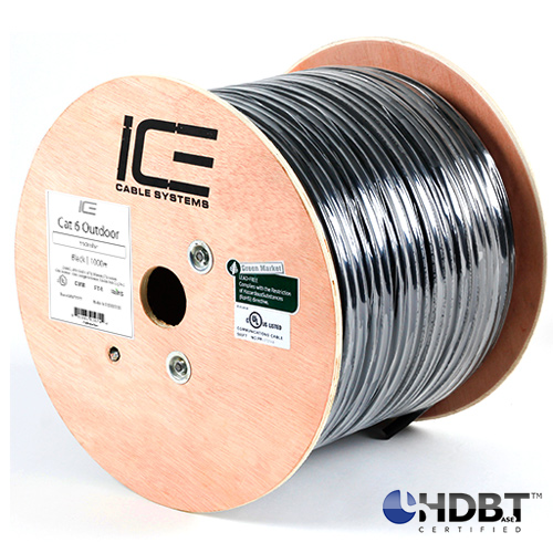 Cable para datos de Alto Desempeño HDBaseT Certificado para exteriores ICE CABLE Cat 6 Outdoor 305 metros (carrete)