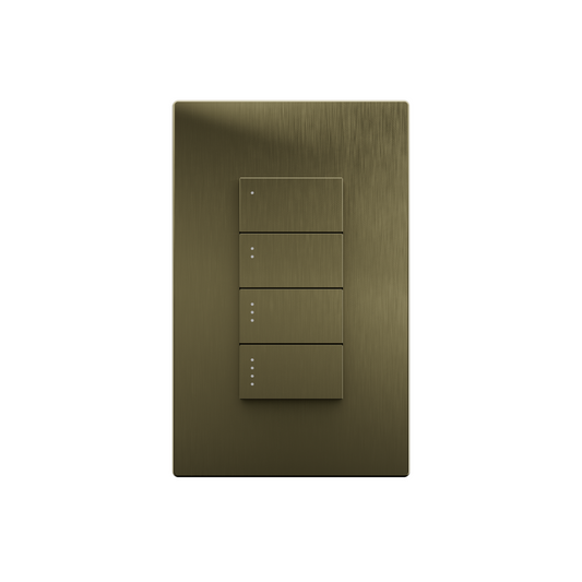 Botonera cuádruple bajo voltaje SAVANT ASCEND BRUSHED BRASS WFB-BRLV04-00 (unidad)