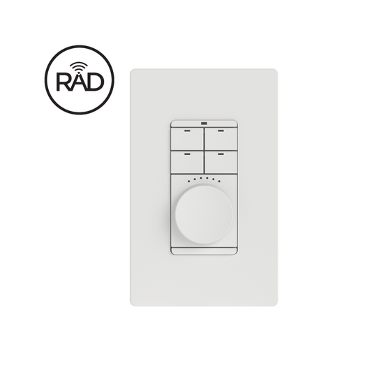 Botonera con dial dimmer SAVANT METROPOLITAN WIRELESS DIAL KEYPAD BI-PHASE DIMMER V2 SNOW WHITE WIK-SWB105V2-00 (unidad)